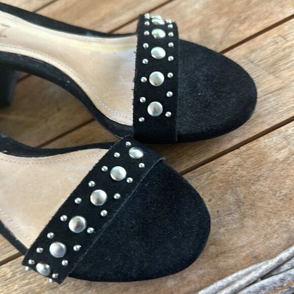 Schutz Womens Naharis Black Suede Bead Stud Embroidered Shoe 6.5 - Picture 2 of 8